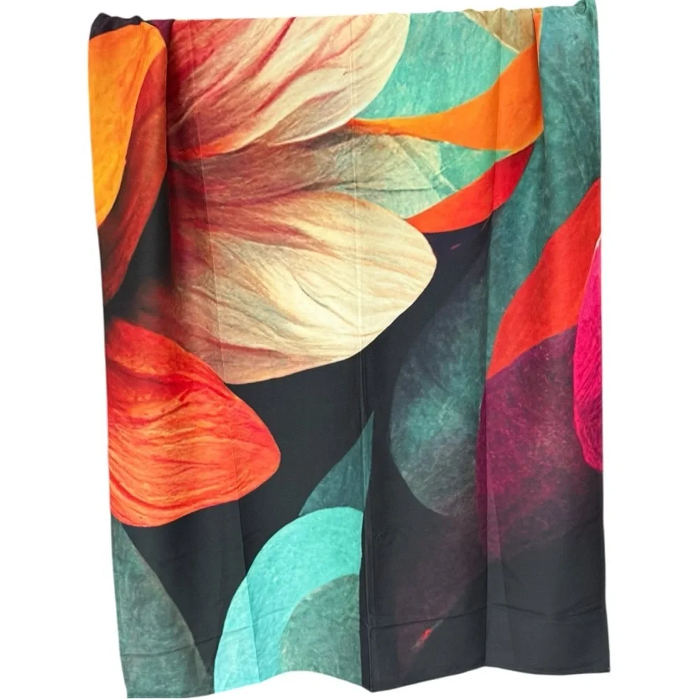 East Urban Home Mod Center Flower Curtains 2 Panels 40x82” New